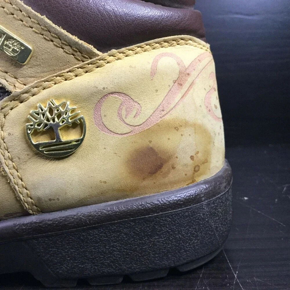 Timberland Boots -Girl's Sz 2.5- Tan Marble/Swirled Genuine Leather Kids- 4254
